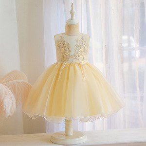 Xin'an Baihui Baby Girl Pink Princess Dress Strapless A-Line Tutu Skirt Flower Pattern First Birthday Wedding Dress - Product Image 2