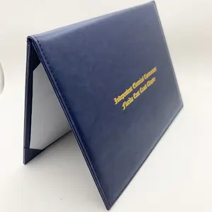 Pasta porta-certificados em couro PU de alta qualidade personalizada capa para diploma de formatura