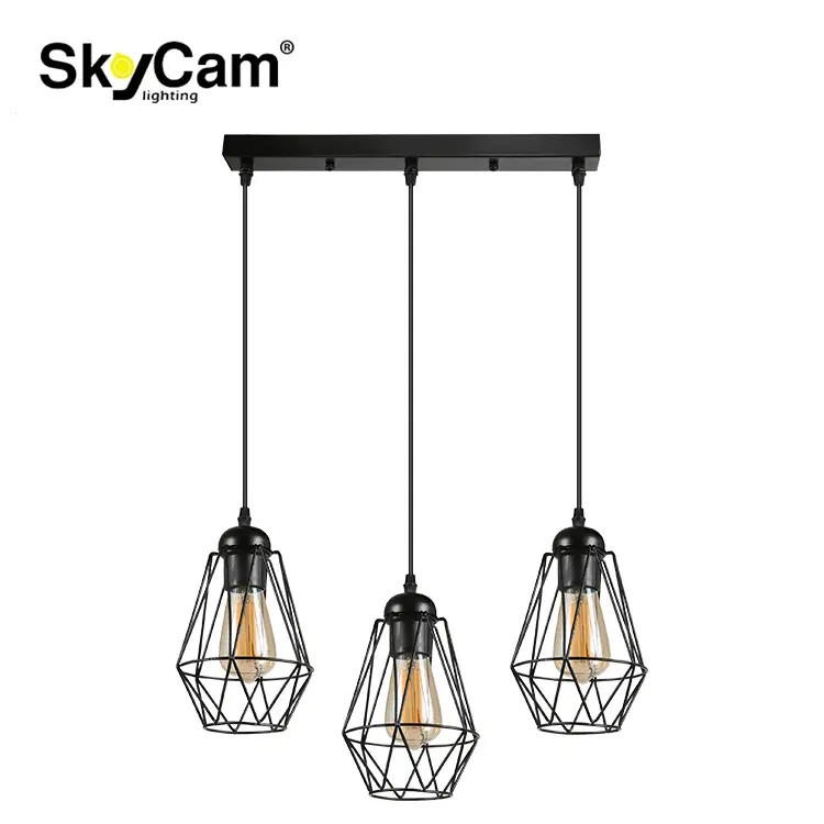 SkyCam Modern Home Decoration Metal Lampshade Industrial Lamp Ceiling Lamp Black Chandelier