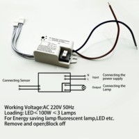 Sensor Saklar Sentuh Gerakan Tangan Smart IP21 untuk Kabinet dengan Jangkauan Sensor 3M AC220V 50Hz Daya 100W
