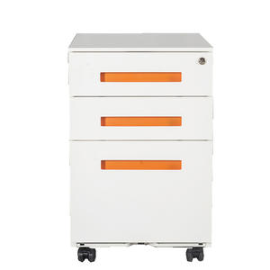 Archivador Minimalista de Acero con Tres Puertas y Ruedas, con Cerradura, para Debajo del Escritorio - Product Image 4