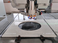Scie à pont CNC 5 axes GANGER haute productivité pour la découpe de pierre (granit, marbre, quartz) avec moteur servo
