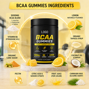OEM/ODM <span class=keywords><strong>BCAA</strong></span> Gummies un supplément nutritionnel pour le sport, avec 500mg de <span class=keywords><strong>BCAA</strong></span> par portion Suppléments de croissance musculaire pour la <span class=keywords><strong>musculation</strong></span> - Product Image 3