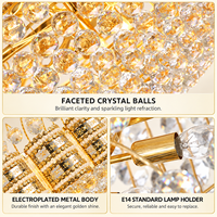 Lustre en cristal doré, personnalisation d'usine, lampe suspendue de luxe pour salon, OEM, cristal moderne nordique