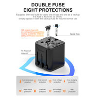 Chargeur universel OULITRAVEL A0, adaptateur de voyage multinational AU US UK EU, adaptateur universel international, taille compacte, petite prise