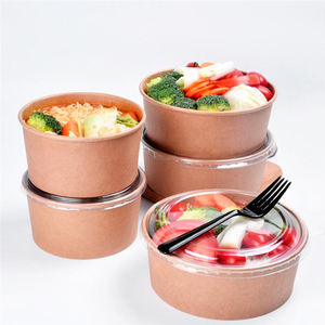 Stampati personalizzati usa e getta zuppa calda ciotole di carta, di carta ciotole nero kraft di carta tazza di zuppa di - Product Image 6