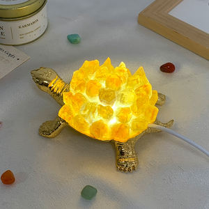 Lampada da comodino notturna a forma di tartaruga con luci notturne a mano con pietre curative naturali - Product Image 5