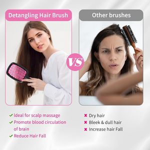 Free Sample Plastic Hollow Out Hair Comb Scalp Massage Hair Brush Wet and Dry Vent Detangling Curly Hairbrush - Product Image 4