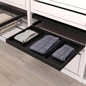 Modulo EMUCA 600mm regolabile testurizzato nero 7028954 accessori per armadio-Kit vassoio e telaio con runner Soft-Close per armadio - Product Image 3