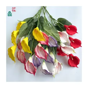 Single No. 3 5 Head Eva Calla Lotus High-End Home Decoration Artificial Flower Factory Wholesale Direct Silk Flowers