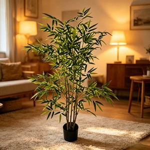 Planta artificial de bambú en maceta, bonsái artificial de bambú - Product Image 4