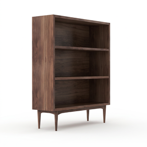 Mid Century Modern Wooden <b>Bookshelf</b> Rectangle Design Durable Indoor Living Room Furniture Decoration - Product Image 1