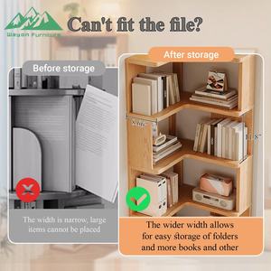 现代实木书柜，壁挂式落地置物架，家居生活角柜 - Product Image 6