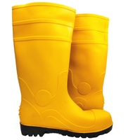 Bottes de chasse noires pour hommes Welly, bottes imperméables, chaussures hautes avec embout en acier