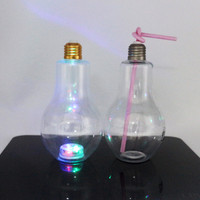 Bouteille en plastique de forme d'ampoule de 250ml, 300ml, 400ml, 500ml pour les boissons, jus de fruits