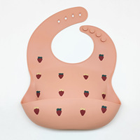 Bavoirs en silicone pour bébé, bavoirs avec poche récupératrice de nourriture pour filles, garçons et tout-petits, sans BPA, imperméables, doux et durables