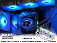 Refroidisseur d'eau multi-compatible tout-en-un pour CPU AIO Compatible avec Intel Efficient Control Pump 360mm Liquid Water Cooling