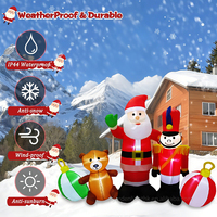 Décoration de Noël géante gonflable de 2,4 m (8 pieds) : Père Noël, ours en peluche, casse-noisette, alimentée par courant continu, écologique, étanche IP44, illuminée pour jardin et centre commercial