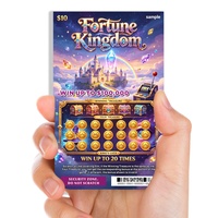 Cartes à gratter de sécurité personnalisées sur mesure pour événements de collecte de fonds, thème Fortune Kingdom, impression de billets de loterie par l'usine OEM