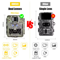 Caméra de chasse et de surveillance de la faune, 30MP, CMOS, vision nocturne infrarouge, double objectif, étanche, alimentation solaire