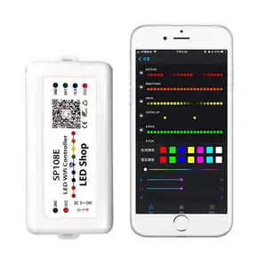 DC5-24v Akıllı Piksel RGB RGBW wifi denetleyici SP108E LED dükkanı için Telefon APP WS2811 SK6812 WS2813 SK9822 APA102C şerit ışık