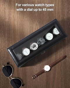 Premium Quality Rectangle 6-Slot Display Watch Storage Case Box <b>Men</b> <b>Valentine</b> <b>Gift</b> Protective Recycled Materials - Product Image 4