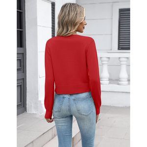Cardigan court en tricot pour femme, à manches longues, boutonné, style boléro, décontracté, anti-boulochage, idéal pour les robes - Product Image 3
