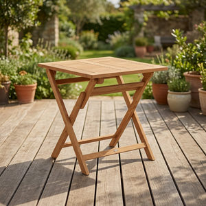 Outdoor Solid Teak Modern Folding Square Dining <b>Table</b> Eco-Friendly Waterproof for Apartment Wooden Garden Patio <b>Bistro</b> - Product Image 3