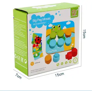 Holz Montessori Spielzeug für Kinder Bildung Lernen Farben Matching Puzzles Babys pielzeug Big Peg Mosaik Clever Board Ganes