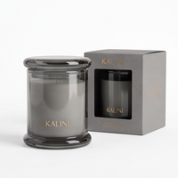Pot à bougie en verre de 2 oz avec boîte de vente au détail