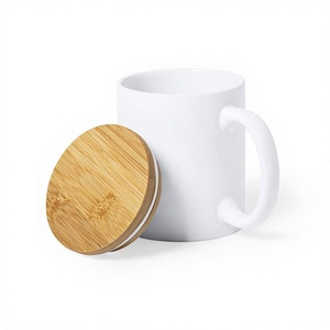 Prostar Sublimation Eco-Friendly Asian Zen Design 170ml Coffee <b>Mugs</b> with Handle and <b>Bamboo</b> Lids - Product Image 1