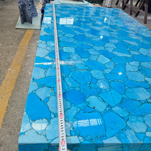 <span class=keywords><strong>Encimera</strong></span> de Piedra Semipreciosa <span class=keywords><strong>Turquesa</strong></span> <span class=keywords><strong>Azul</strong></span> de Alta Gama Personalizada para Mesa de Comedor, Isla de <span class=keywords><strong>Cocina</strong></span> - Product Image 4
