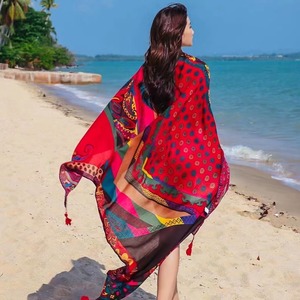 Pañuelo <span class=keywords><strong>de</strong></span> mujer estilo étnico del norte oeste <span class=keywords><strong>de</strong></span> <span class=keywords><strong>China</strong></span>, chal <span class=keywords><strong>de</strong></span> playa <span class=keywords><strong>de</strong></span> primavera con protección solar, <span class=keywords><strong>de</strong></span> fibra <span class=keywords><strong>de</strong></span> poliéster fina - Product Image 2
