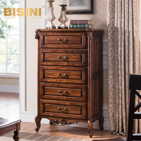 Console en bois de style américain classique avec tiroirs de rangement, meuble sculpté vintage pour salon, couloir ou entrée