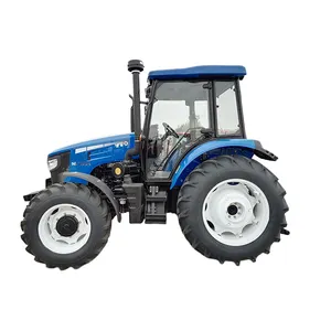 Traktor tipe besar Tiongkok 95hp 4wd, traktor roda pertanian dengan mesin Diesel Yto, kemudi hidrolik daya kuat dengan kualitas tinggi
