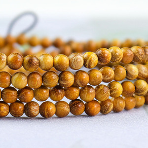 Golden Sandalwood <b>Bracelet</b> 216 Beads 4Mm Mini Ethnic Style Buddhist Prayer Beads Mulberry Wood Unisex Cultural Jewelry - Product Image 2