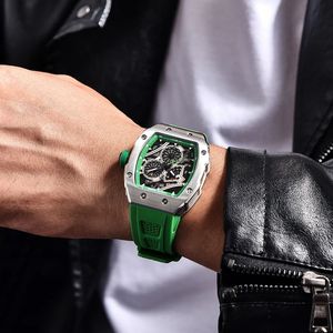 PAGANI DESIGN Original PD-YS012 <b>Skeleton</b> <b>Watch</b> <b>Automatic</b> Men’s Quartz <b>Watch</b> Silicone Square Sapphire Clock Waterproof - Product Image 3