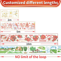 Autocollants en ruban PET à fleurs holographiques 3D personnalisés pour les fournitures de scrapbooking et de journalisation