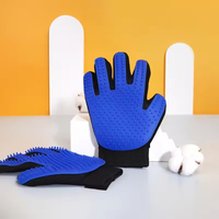 Gants en silicone pour enlever les poils d'animaux, doux, pour démêler les chiens et les chats, gants de toilettage pour animaux de compagnie, brosses de bain pour animaux de compagnie avec massage