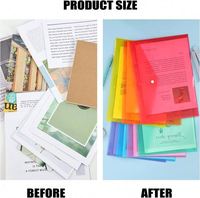 Sobre de Plástico Transparente Tamaño A4/Carta con Cierre de Botón a Presión, Material PP Ecológico, Personalizable para Promociones, Suministros Escolares y de Oficina