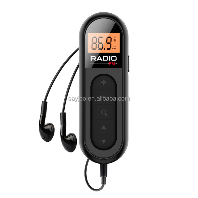 2023 New Design Pocket FM Digital Tuning Internet Radio with Rechargeable Battery Clip LCD Display Sleep Timer & Lock