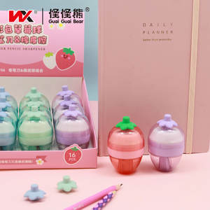 2024 nuevo sacapuntas creativo con forma de bola de fresa borrador color papelería fábrica nuevos productos calientes - Product Image 5