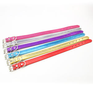 Holesale-<span class=keywords><strong>collar</strong></span> metálico para perros y gatos, color blanco, de cuero - Product Image 4