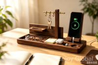 Support de téléphone portable en bois massif naturel, ornement pour la décoration du bureau, de la chambre à coucher et du bureau