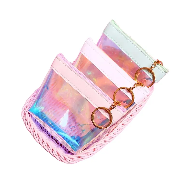 透明コインウォレット小さなかわいいカードホルダーキーマネーミニバッグ女の子用レディース財布