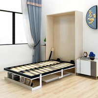 Multifunktionales Doppelschicht-Schreibtisch-Wandbett mit Unsichtbarer Hardware, Klappbares Murphy-Bett mit Schreibtisch, Metallbettrahmen