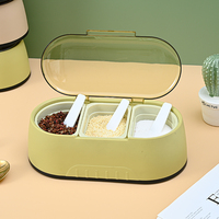 Boîte à condiments en plastique anti-poussière avec 4 compartiments, hermétique, de qualité alimentaire, pour sel, poivre et herbes, passe au lave-vaisselle