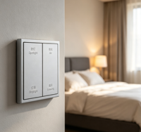 Interrupteur mural intelligent KNX 2 gangs 4 commandes 30V DC IP20 en métal, compatible avec l'application Smart Life pour maisons de retraite