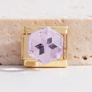 Bracelet à breloques italiennes en acier inoxydable plaqué PVD 18 carats, avec breloques italiennes en diamant colorées et résistantes à la chute - Product Image 3