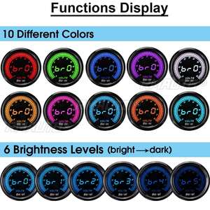 Medidor Digital LED Universal para Automóvil de 2'' 52mm, Indicador de Temperatura/Presión de Agua y Aceite, Voltímetro, Tacómetro, Medidor de Presión de Turbo (Boost PSI/BAR), AFR, EGT, 10 Colores con Soporte para Medidor - Product Image 6